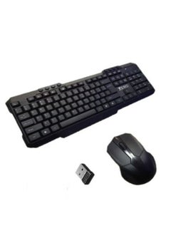 اشتري ZR-5608 Wireless Keyboard and Mouse Black في مصر