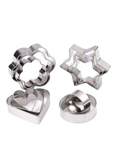 Buy 12-Piece Stainless Steel Biscuit Mould Cookie Cutter Set in Saudi Arabia