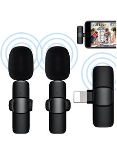 Buy Dual Noise Reduction Wireless Bluetooth Microphone For Video Recording And Live Streaming with Mic Receiver For IPhone in Saudi Arabia