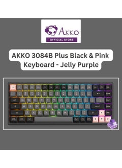 Buy Akko Black&Pink 75% Hot-swappable Mechanical Gaming Keyboard with PBT Keycaps, 2.4G Wireless/Bluetooth/Wired 3084B Plus 84-Key RGB Keyboard, Compatible with Mac & Win Jelly Purple Switches in UAE