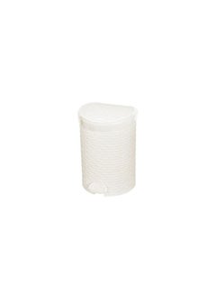 Buy Medium rattan wastebasket - white 653045 in Egypt