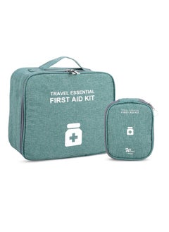 اشتري First Aid Kit Bags, 2 Pieces Empty Medicine Bags, First Aid Bag Portable Grey Medical Medicine Bags for Outdoor Camping, Travel, Work في السعودية