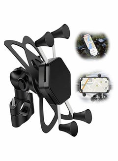 Buy Bike Phone Holder, Bicycle Motorcycle Phone Mount Stainless Mount Universal Fit on Stroller, for Bicycle Motorcycle Motorbike, 360 Degree Rotation (Black) in UAE