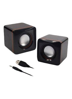 Buy 2-Piece Mini Portable Speaker Set Black/Grey in Saudi Arabia