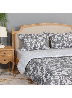 Buy Napua Printed Comforter Set, Dark Grey & White in UAE