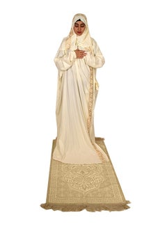 Buy Premium Prayer Mat Set With Prayer Dress Soft Cotton in Saudi Arabia