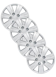 Buy Pack of 4 EM-3120 Taiwan Wheel Cover | 16" Inch | Silver Universal Nested Style in UAE