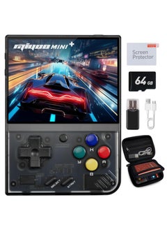 اشتري Miyoo Mini Plus Handheld Game Console, with Dedicated Storage Case, 3.5 Inch IPS 640x480 Screen, 64G/128G TF Card with 10,000+ Games, 3000mAh 7+Hours Battery, Support Wireless Network (Black 64G) في السعودية