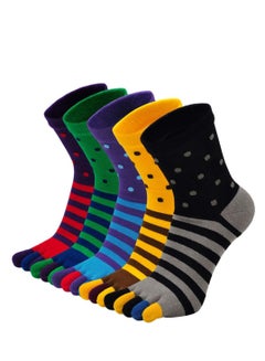 Buy Toe Socks Mens Five Finger Socks Cotton Sports Running Socks, Athlete Crew Socks with Toe for Men, 5 Pairs in Saudi Arabia