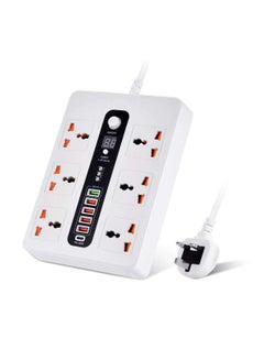 Buy BLK-11 Universal Extension Cord With 6 Universal Sockets, 5 USB ports, 1 PD Ports and 2 Meter Multicolour in UAE