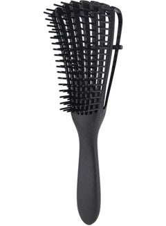 Buy Hair Detangler Brush Natural Wet Detangling Brush for Kinky Curly Hair, Black in UAE