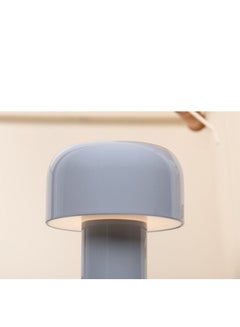 Buy Sky blue battery-powered small table lamp, rechargeable small lampshade for bedroom and living room, multi-grade LED lighting in Saudi Arabia