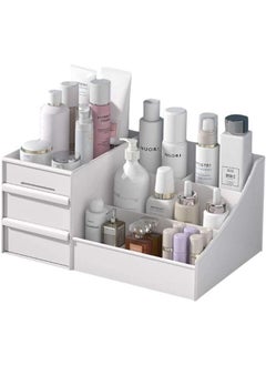 Buy Makeup Box with Drawer for Bathroom Bedroom and Bedside Table (white) in Saudi Arabia