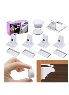 Buy Magnetic Drawer Locks for Baby Proofing, Child Safety Magnet Cabinet Lock, Safety First Adhesive Magnetic Locks for Cupboard and Pantry Door (4Locks + 1Key) in Saudi Arabia