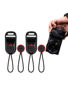 اشتري 2 Pcs Camera Straps Quick Release Adapter Strap Connector with Base Multifunctional Bulletproof Wrist Extra Strong and Durable Suitable for SLR GOPRO Action Black في السعودية