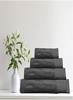 Buy Cotton Towel Model 20 Jacquard - Size: 90 cm x 150 cm - Color: Graphite - Made In Egypt. in Egypt