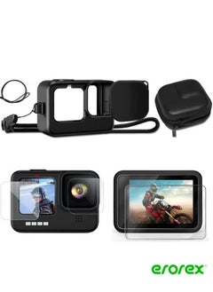 اشتري ملحقات كاميرا INFOSUN ، متوافقة مع جراب سيليكون GoPro Hero لهاتف Hero 10/9 أسود ، واقيات الشاشة وأغطية العدسات وحبل لمجموعة ملحقات Hero 10 Hero 9 في السعودية