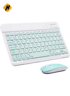 Buy Ultra-Slim Bluetooth Keyboard and Mouse Combo Rechargeable Portable Wireless Keyboard Mouse Set for Apple iPad iPhone iOS 13 and Above Samsung Tablet Phone Smartphone Android Windows(Green) in UAE