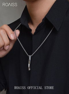 Buy Casual Stylish Spiral Pendant Necklace Cool Sweater Chain for Men Women Silver in UAE