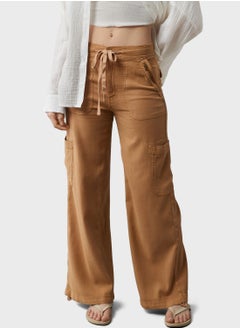 Buy Wide Leg Drawstring  Cargo Pants in Saudi Arabia