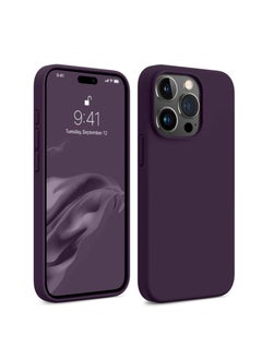 Buy Shockproof Designed for iPhone 15 Pro Case, Liquid Silicone Phone Case with [Soft Anti-Scratch Microfiber Lining] Drop Protection 6.1 inch Slim Thin Cover - Deep Purple in Egypt