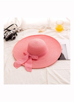 Buy Wide Brim Straw Hat Pink in UAE