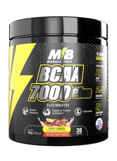 Buy BCAA 7000 Plus For Muscle Recovery And Endurance Fruit Punch 30 Servings, 420g in UAE