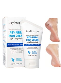 Buy 42% Urea Foot Cream + 2% Salicylic Acid, Percent for Feet Maximum Strength , Callus Remover, Dead Skin Exfoliation, Hand & Foot Cream for Dry Cracked Hands,Elbows, Feet, Heels, Knees 50g in Saudi Arabia