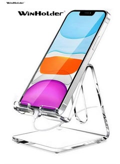 Buy Winholder,Cell Phone Stand, Portable Phone Holder, Clear Phone Stand for Desk, Compatible with Phone 12 Pro Max Mini 11 Xr 8 Plus SE, Switch, Android Smartphone, Pad, Desk Accessories,Cell Phone Stand in Saudi Arabia