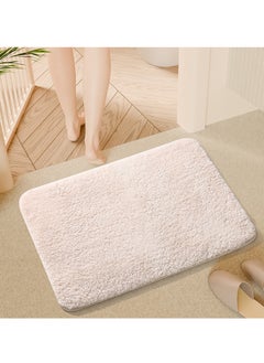 Buy Bathroom Rugs Bath Mat 40 BY 60 CM Non-Slip Fluffy Soft Plush Microfiber Shower Carpet Rug Machine Washable Quick Dry Ultra Bath Mats for Tub Bathroom and Shower White. in UAE