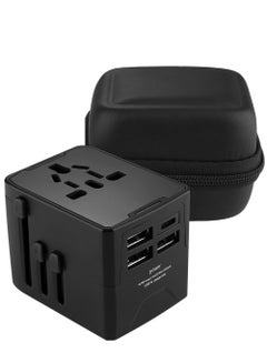 Buy Universal Travel Adapter Type C - International Travel Adapter Plug with Smart Power US, EU, AU, UK - Travel Adapter Worldwide Plug Adapter with 3 USB Charging Port and 1 USB Type C in UAE