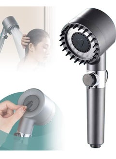 اشتري German Multifunctional Massage Shower Head Set – High Pressure Handheld Shower for Skin Care and Relaxation (Gray) في الامارات