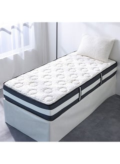 Buy Luxuria Bonnell Spring Foam Mattress Medium Soft Feel Single Bed Mattress Spine Balance For Pressure Relief Thickness 26 Cm -White/ Dark Grey in UAE