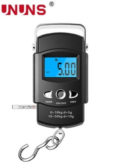 Buy 50Kg/110Lb Digital Scale, Digital Fish Scale, Hanging Scale with Backlit LCD Display, Weight Scale , Portable Suitcase Weighing Luggage  Scale with Hook and Tape Measure in Saudi Arabia
