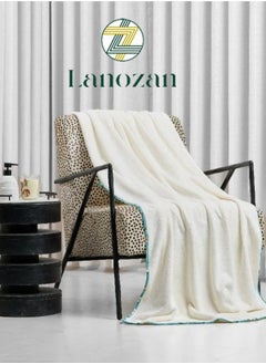 Buy Large Bath Towel Size 180*90*3cm Off White in Saudi Arabia