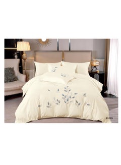 Buy Luxury Rose Embroidery Cotton Duvet Cover Set Korean Style Bedding Princess Solid Color Bedspread Bed Sheet Pillow Cases in UAE