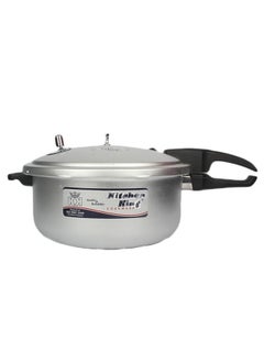 Buy Explosion Proof Aluminum Pressure Cooker with Long Handle Steaming Plate Black/Silver in Saudi Arabia