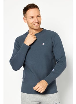 Buy Men Sportwear Crew Neck Long Sleeve Outdoor Sweatshirt, Grey in UAE