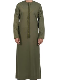 اشتري Men's Olive Green Long Sleeved Robe with Tassels في الامارات