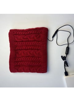 اشتري USB Heated Neck Warmer Knitted Fleece Winter ScarfRed Red في الامارات