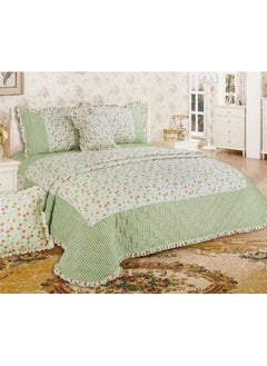 Buy 6 Pieces Comforter Set King Size 260 X 240 Cm Floral Pattern Reversible Bedding Set for All Seasons in Saudi Arabia