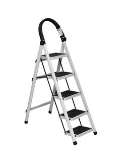 اشتري 5-steps Foldable Multifunction Aluminum Ladder Household Use for Indoor Outdoor with Non-slip Steps في الامارات
