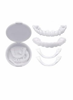 Buy 2 Pairs Instant Veneers Dentures Cosmetic Veneers Teeth Temporary Dentures Fake Teeth Smile Teeth Veneers Top and Bottom Snap On Dentures Clip in Veneers Teeth for Men Women with Bad Teeth in UAE