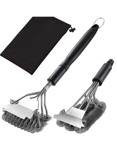 Buy Grill Brush with Scraper 18 Inch Two Kinds of Exchangeable Brush Head at Carrying Bag - Safe Wire Stainless Steel BBQ Brush - Barbecue Cleaning Grill Brush for Gas/Charcoal Grilling Grates in Saudi Arabia