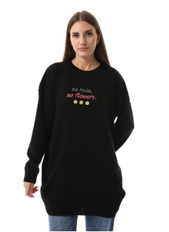 Buy Black Long Sleeves Loose Fit Sweater in Egypt