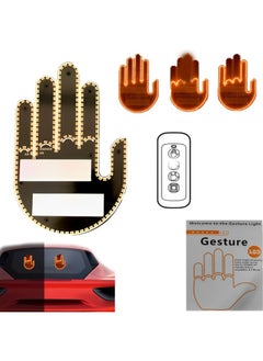 اشتري Glowgesture Car Hand Sign LED Light: Fun Finger Lights for Car, Remote Control, Road Rage, LED Stickers for Car Window, Car Window Lights في الامارات