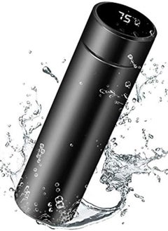 اشتري Intelligent Temperature Display Vacuum Insulated Water Bottle BLACK 500ml في الامارات