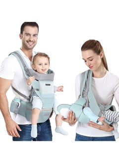 Buy Multifunction Baby Strap Waist Stool Hip Seat Baby Carrier, Suitable For 0-36 Months Baby,6 in 1 Carrying Mode,Adjustable Size, Very Suitable For Hiking Shopping Trip (Green) in Saudi Arabia