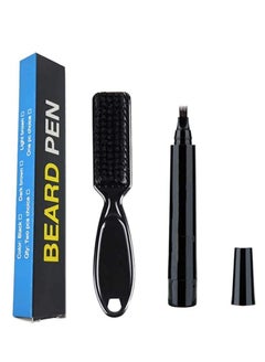 اشتري Men's New Beard Filler Pencil Pen and Brush Kit, Barber and Salon Beard Care Kit for Men (Black) في الامارات