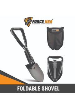 اشتري Folding Survival Shovel w/Pick – Heavy Duty Carbon Steel Military Style Entrenching Tool for Off Road, Camping, Gardening, Beach, Digging Dirt, Sand, Mud & Snow في الامارات